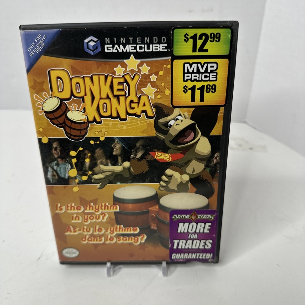 Donkey Konga Nintendo GameCube GC 2004 Case & Manual 045496962432